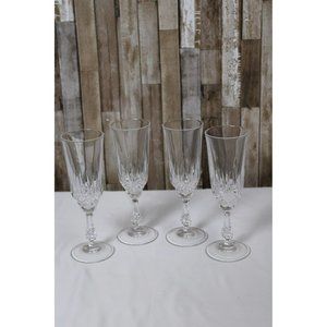 4 Crystal Champagne Flutes